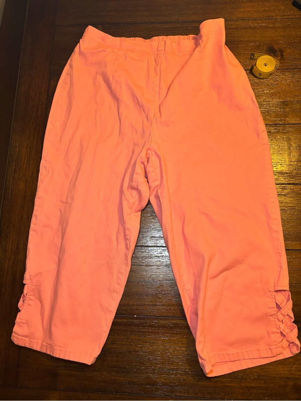Pink Capri Pants with Side Bow Detail
